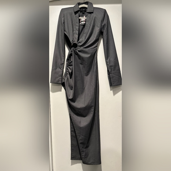 NWT Prettylittlething Label Charcoal Shirt Ring - Picture 3 of 7